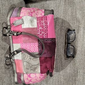 Coach hot pink calico purse